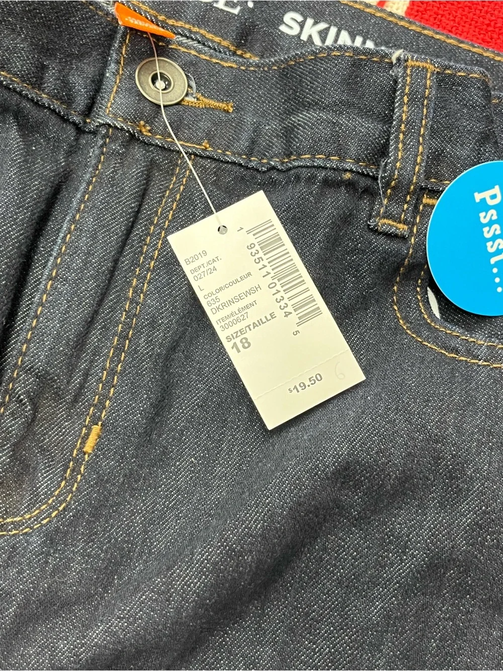 The Children's Place Dark Indigo Skinny Jeans Size 18 New with Tags